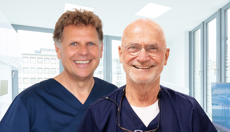 Axel Schröder (links) und Dr. Wolfgang Bolz (rechts) sind Experten für Implantologie bei AllDent
